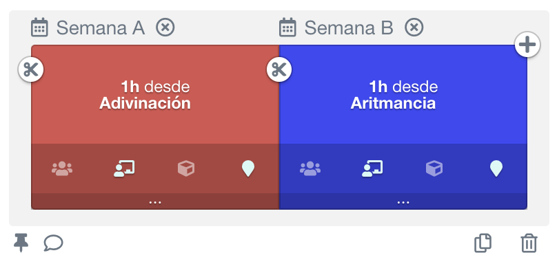 definición de un curso complejo con semanas alternas A y B