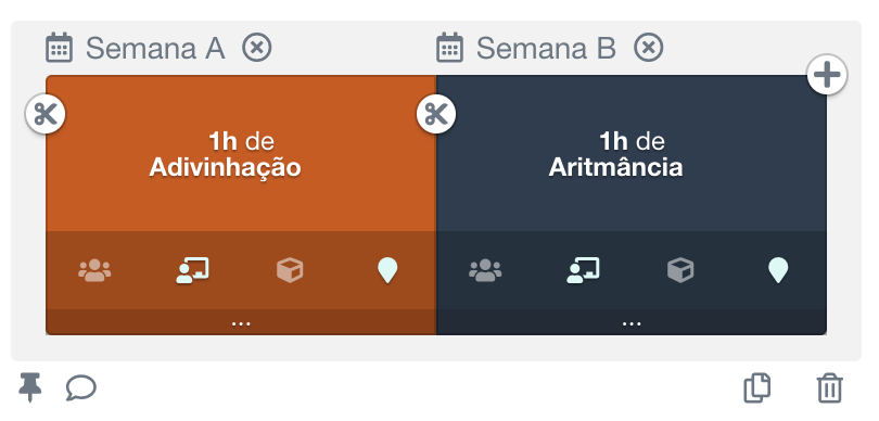 definição de um curso complexo com semanas alternadas A e B